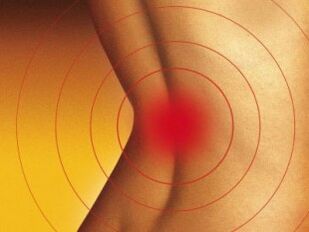 Pain in the lower back with osteoching pink